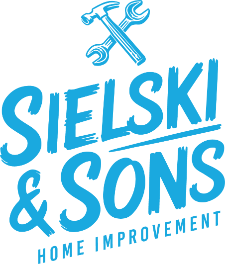 Sielski & Sons Home Improvement Logo with Crossed Hammer and Wrench